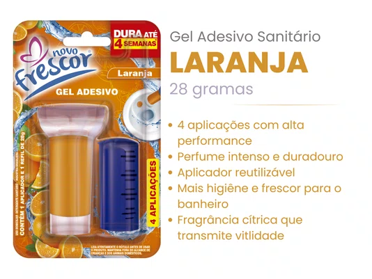 Gel Adesivo Sanitário Laranja | 4 Aplicações | Com Aplicador | 28g