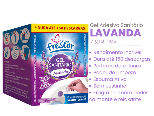 Gel Adesivo Sanitário Lavanda -1 aplicação - 7g - cx com 72un