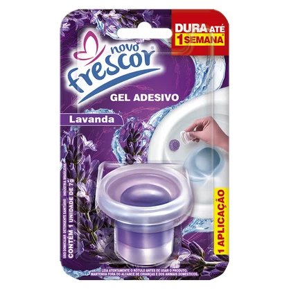 Gel Adesivo Sanitário Lavanda Novo Frescor | 1 aplicação | com Aplicador | 7g | Caixa com 48unidades