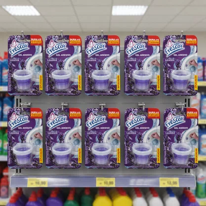 Gel Adesivo Sanitário Lavanda Novo Frescor | 1 aplicação | com Aplicador | 7g | Caixa com 48unidades
