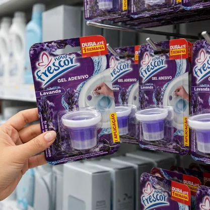 Gel Adesivo Sanitário Lavanda Novo Frescor | 1 aplicação | com Aplicador | 7g | Caixa com 48unidades