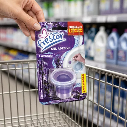 Gel Adesivo Sanitário Lavanda Novo Frescor | 1 aplicação | com Aplicador | 7g | Caixa com 48unidades