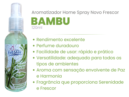 Aromatizador de Ambientes Spray Bambu | Caixa com 12 unidades 120ml