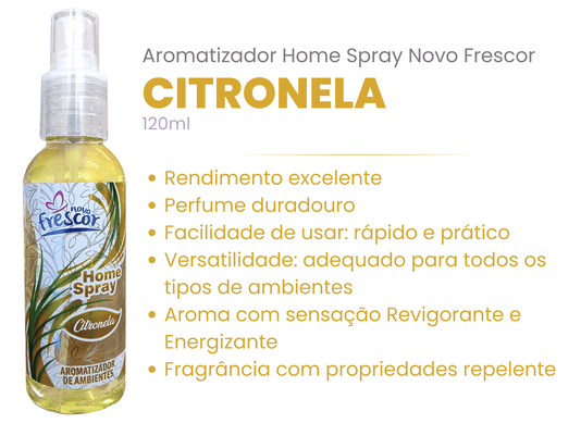 Aromatizador de Ambientes Spray Citronela | Caixa com 12 unidades 120ml