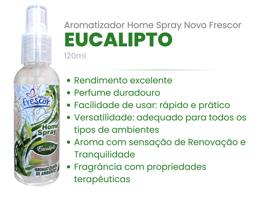 Aromatizador de Ambientes Spray Eucalipto | Caixa com 12 unidades 120ml