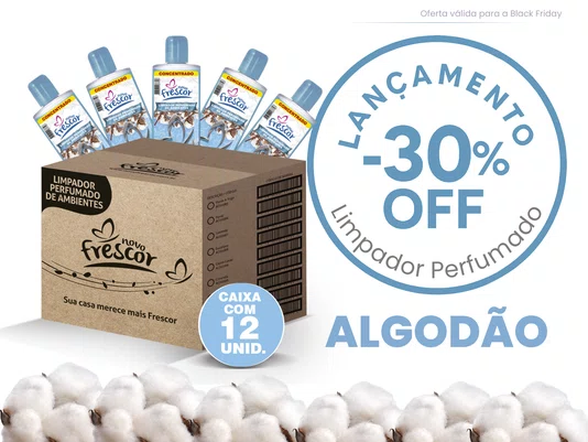 Limpador Perfumado Concentrado Algodão 140ml | Caixa com 12 UN