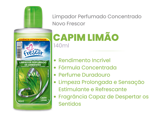 Limpador Perfumado Concentrado Capim Limão 140ml caixa c/12un