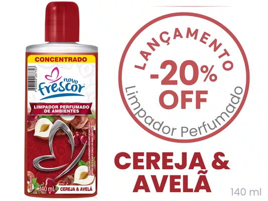 Limpador Perfumado Concentrado Cereja & Avelã | Novo Frescor |140ml