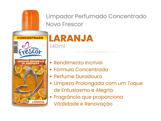 Limpador Perfumado Concentrado Laranja | Novo Frescor 140ml