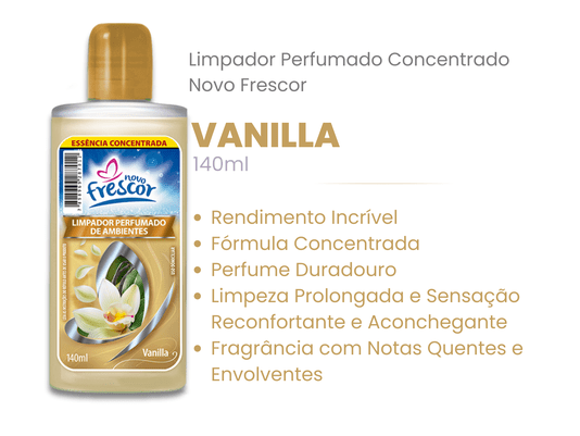 Limpador Perfumado Concentrado Vanilla 140ml caixa c/12un