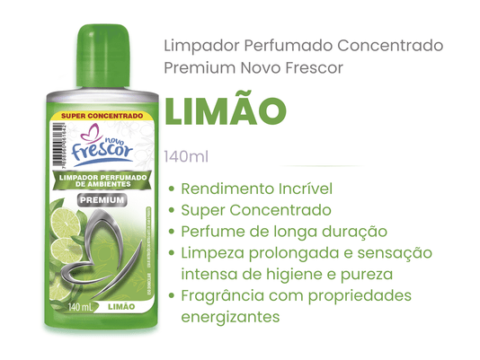 Limpador Perfumado Premium de Limão Novo Frescor 140ml cx c/12