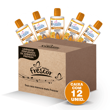 Limpador Perfumado Premium de Laranja Novo Frescor 140ml cx c/12