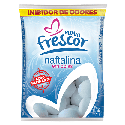Naftalina em Bolas Novo Frescor - 21g - caixa com 144unidades