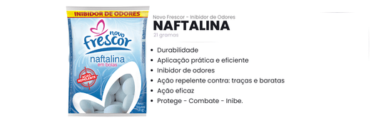 Naftalina em Bolas Novo Frescor - 21g - caixa com 144unidades
