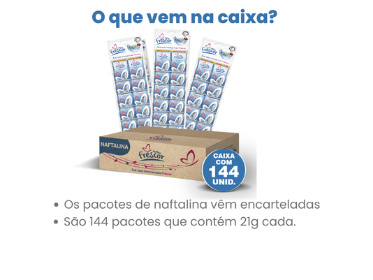Naftalina em Bolas Novo Frescor - 21g - caixa com 144unidades