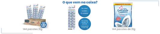Naftalina em Bolas Novo Frescor - 21g - caixa com 144unidades