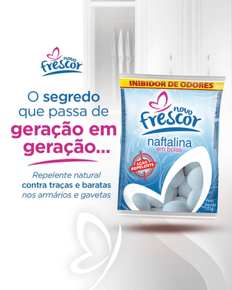 Naftalina em Bolas Novo Frescor - 21g - caixa com 144unidades
