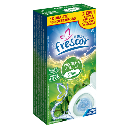 Pastilha Adesiva Sanitária Citrus Novo Frescor - Caixa com 24un