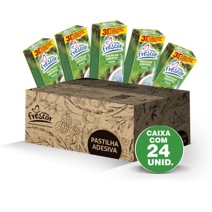 PASTILHA ADESIVA SANITÁRIA PINHO NOVO FRESCOR CAIXA COM 24 UNIDADES