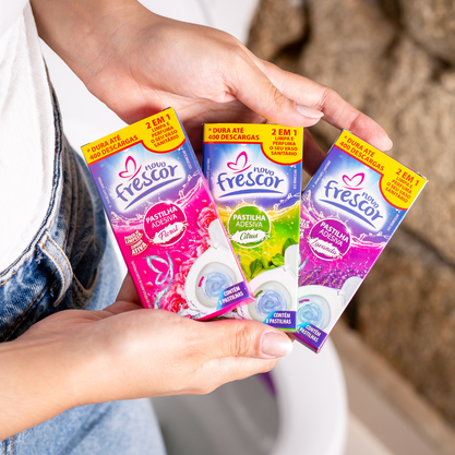 Pastilha Adesiva Sanitária Citrus Novo Frescor - Contém 3un