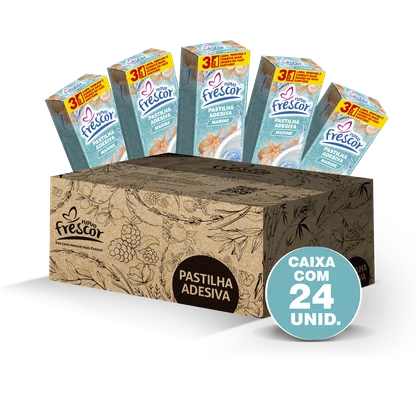 PASTILHA ADESIVA SANITÁRIA MARINE NOVO FRESCOR CAIXA COM 24 UNIDADES