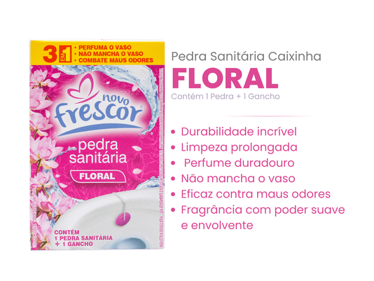 Pedra Sanitária Floral - Caixinha 22g - Caixa com 72 unidades