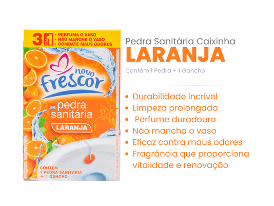Pedra Sanitária Laranja - Caixinha 22g - Caixa com 72 unidades