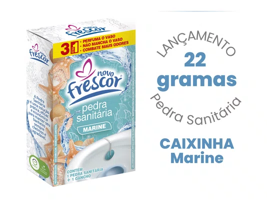 Pedra Sanitária Marine Caixinha | 22gramas | Unidade | Novo Frescor