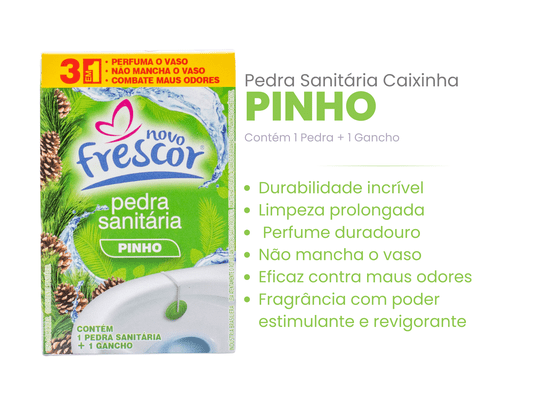 Pedra Sanitária Pinho - Caixinha 22g  - Caixa com 72 unidades