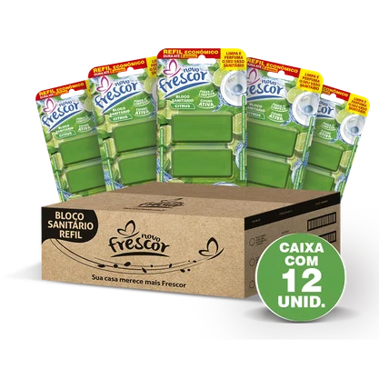 Refil Bloco Sanitário Citrus Novo Frescor - caixa com 12 unidades