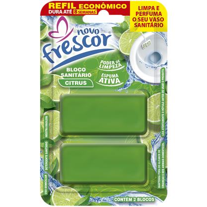 Refil Bloco Sanitário Citrus Novo Frescor - contém 2 blocos