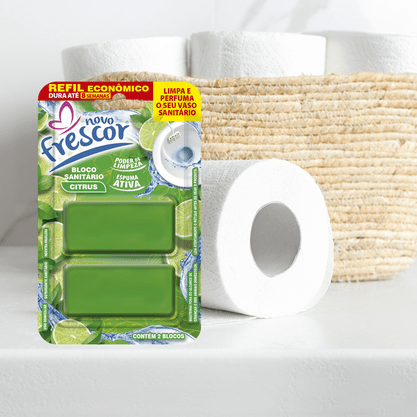 Refil Bloco Sanitário Citrus Novo Frescor - contém 2 blocos