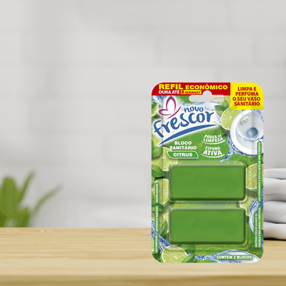 Refil Bloco Sanitário Citrus Novo Frescor - contém 2 blocos
