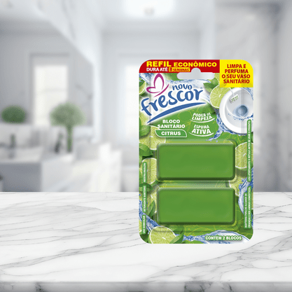 Refil Bloco Sanitário Citrus Novo Frescor - contém 2 blocos