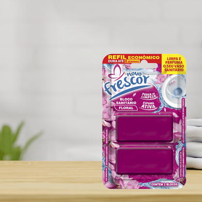 Refil Bloco Sanitário Floral Novo Frescor - contém 2 blocos