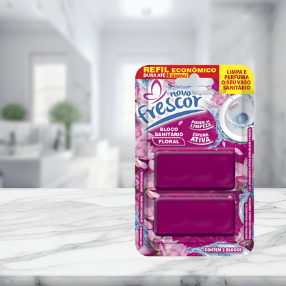 Refil Bloco Sanitário Floral Novo Frescor - contém 2 blocos