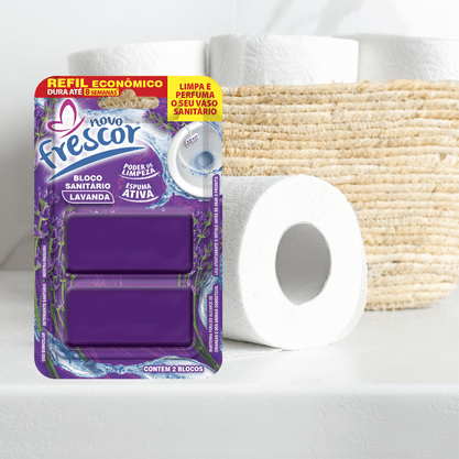 Refil Bloco Sanitário Lavanda Novo Frescor - contém 2 blocos