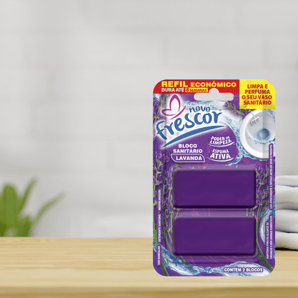 Refil Bloco Sanitário Lavanda Novo Frescor - contém 2 blocos
