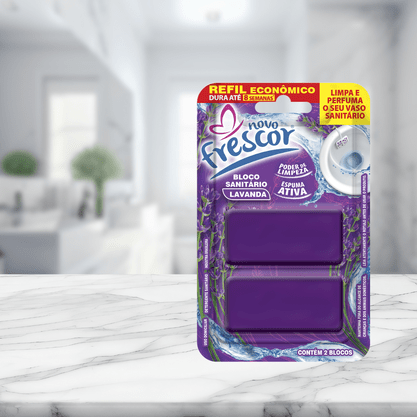 Refil Bloco Sanitário Lavanda Novo Frescor - contém 2 blocos