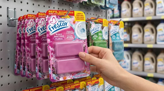 Refil Bloco Sanitário Floral Novo Frescor | 2 Blocos | Caixa com 12 Unidades