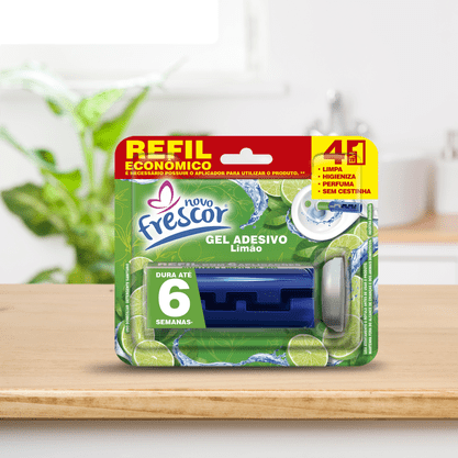 Refil Gel Adesivo Sanitário Limão | 6 aplicações 38g | Caixa com 12un