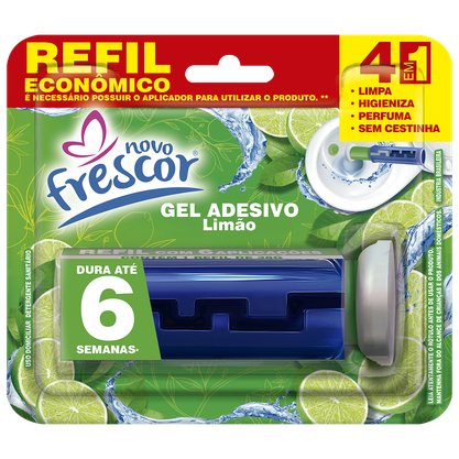 Refil Gel Adesivo Sanitário Limão | 6 aplicações 38g | Caixa com 12un