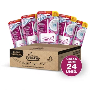 Bloco Sanitário Floral Novo Frescor | 25g | Caixa com 24 Unidades