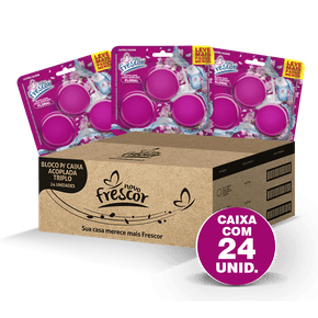 Bloco Sanitário Triplo para Caixa Acoplada Floral 45g caixa com 24x03