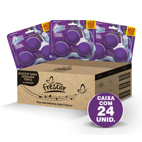 Bloco Sanitário Triplo para Caixa Acoplada Lavanda 45g caixa com 24x03