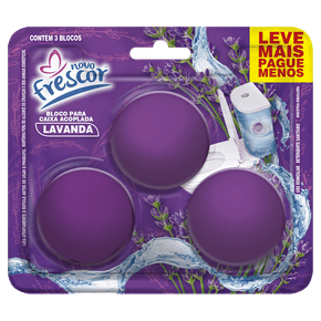 Bloco Sanitário Triplo para Caixa Acoplada Lavanda Novo Frescor - 45g