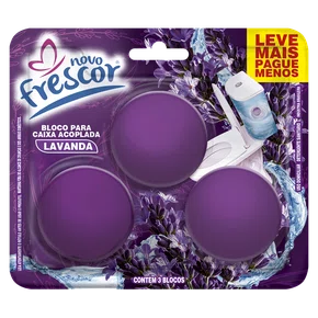 Bloco Sanitário Triplo para Caixa Acoplada Lavanda Novo Frescor - 45g