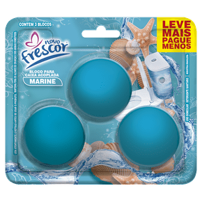 Bloco Sanitário Triplo para Caixa Acoplada Marine Novo Frescor - 45g