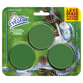 Bloco Sanitário Triplo para Caixa Acoplada Pinho Novo Frescor - 45g
