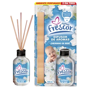 Difusor de Aromas Cheirinho de Bebê | Varetas | Novo Frescor | 100ml